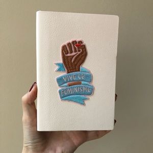 Blush pink “Vive le feminisme” lined notebook